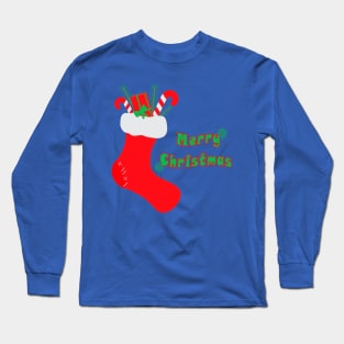 Holly Berry with tagline: Merry Christmas Long Sleeve T-Shirt